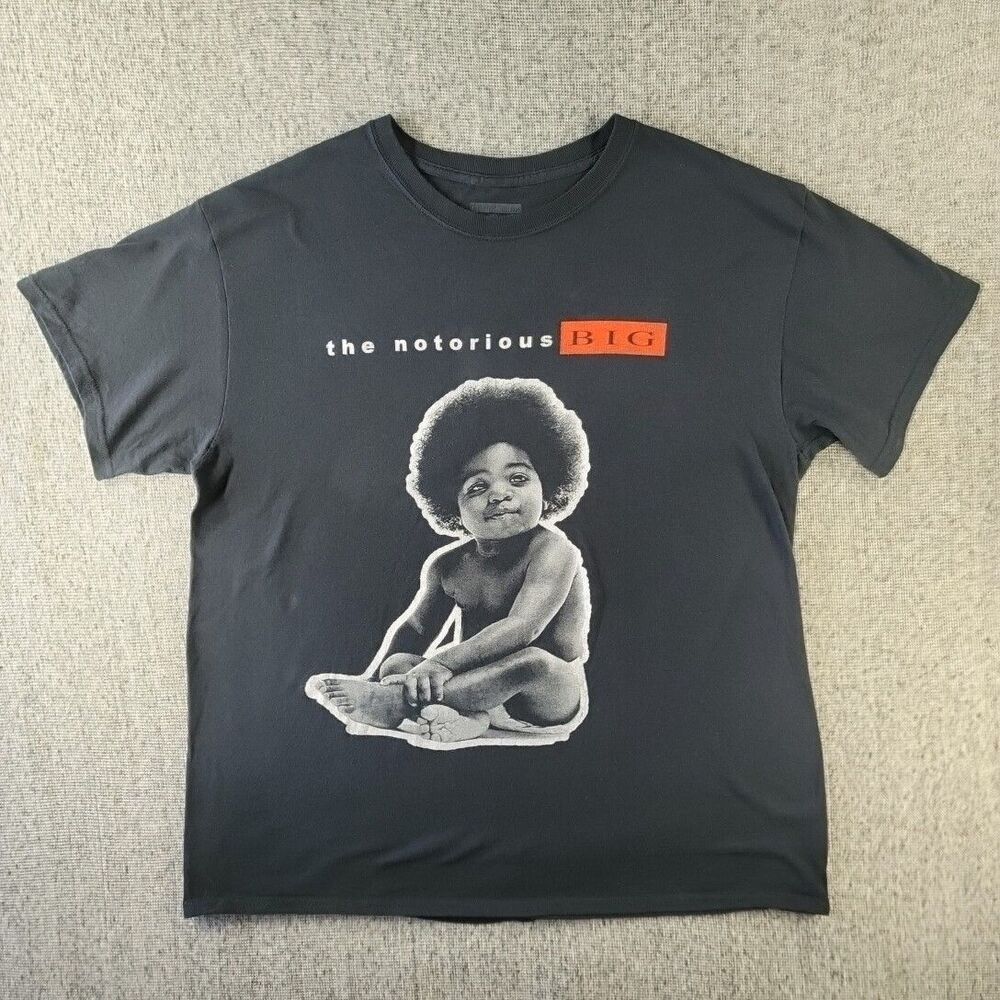 The Notorious BIG Shirt Mens Large Ready To Die Album Baby Graphic Rap Tee Black